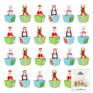 Kalendarze - Kalendarz adwentowy Domki Mikołaj Renifer Bałwan Boże Narodzenie DIY 24szt - miniaturka - grafika 1