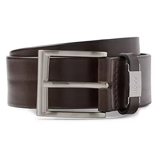 BOSS Męski pasek Connio z włoskiej skóry z metalowym logo, -202 Dark Brown, 105 - Paski - miniaturka - grafika 1