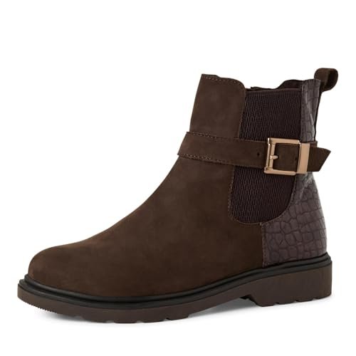 Marco Tozzi Damskie buty Chelsea 2-25495-45, modne kozaki, Mocca Nubuck, 38 EU, mocca nubuk, 38 EU