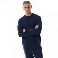 Bluzy sportowe męskie - Męska bluza dresowa nierozpinana bez kaptura Champion Crewneck Hooded Sweatshirt - granatowa - CHAMPION - miniaturka - grafika 1