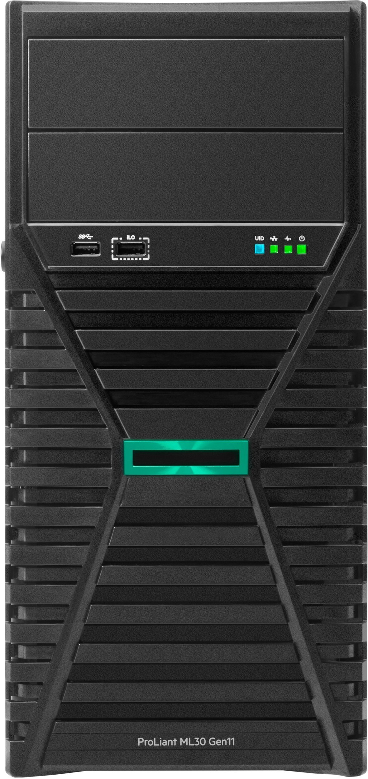 Serwer HPE HPE ProLiant ML30 Gen11 Smart Choice Modell, Tower LFF, Xeon E-2414 2.6GHz/4c, 1x 32GB, Intel VROC SATA SW RAID, 4x LFF Slots non Hot-Plug, 2x 1TB SATA HDD 801882-B21, 4x 1G RJ45 BCM5719/331T, 350W NHP Netzteil, Garantie 3-1-1 P71385-425