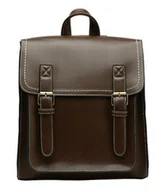 Torebki damskie - Plecak Damski Skórzany Tornister Torba Vintage 2W1 Brązowy - miniaturka - grafika 1