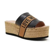 Klapki i japonki damskie - Love Moschino Skórzane klapki - miniaturka - grafika 1