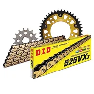 Części motocyklowe - Zestaw łańcuchów DID Stealth 525VX3 / 110 nitowy zamek złoty do Aprilia RSV Tuono V4 R APRC 1000 ccm rok produkcji 2011-2015 - miniaturka - grafika 1