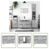 Szafki łazienkowe - The Living Store szafka łazienkowa betonowa szara 80x33x60 cm materiał drewnopochodny - miniaturka - grafika 1