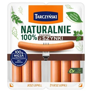 Naturalne parówki 100 % z szynki 200 g Tarczyński - Pasztet i przetwory mięsne - miniaturka - grafika 1
