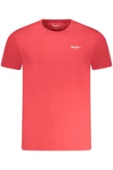 Koszulki męskie - PEPE JEANS MĘSKA KOSZULKA Z KRÓTKIM RĘKAWEM CZERWONA - Pepe Jeans - miniaturka - grafika 1