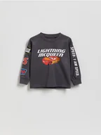 Bluzki dla niemowląt - Reserved - Bawełniany longsleeve Auta - ciemnoszary - miniaturka - grafika 1