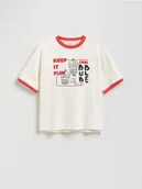 Koszulki dla chłopców - Reserved - T-shirt z nadrukiem - złamana biel - miniaturka - grafika 1