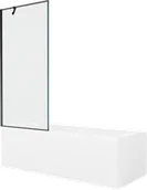 Wanny - Mexen Cubik wanna prostokątna 170 x 70 cm z obudową i parawanem 1-skrzydłowym 80 cm, czarny wzór - 550317070X9508007070 - miniaturka - grafika 1