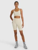 Spodenki damskie - 4F Legginsy kolarki treningowe bezszwowe damskie - beżowe M/L - miniaturka - grafika 1