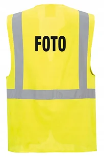 Kamizelka odblaskowa FOTO - kieszenie, nadruk, rozmiar M - Odzież robocza - miniaturka - grafika 1