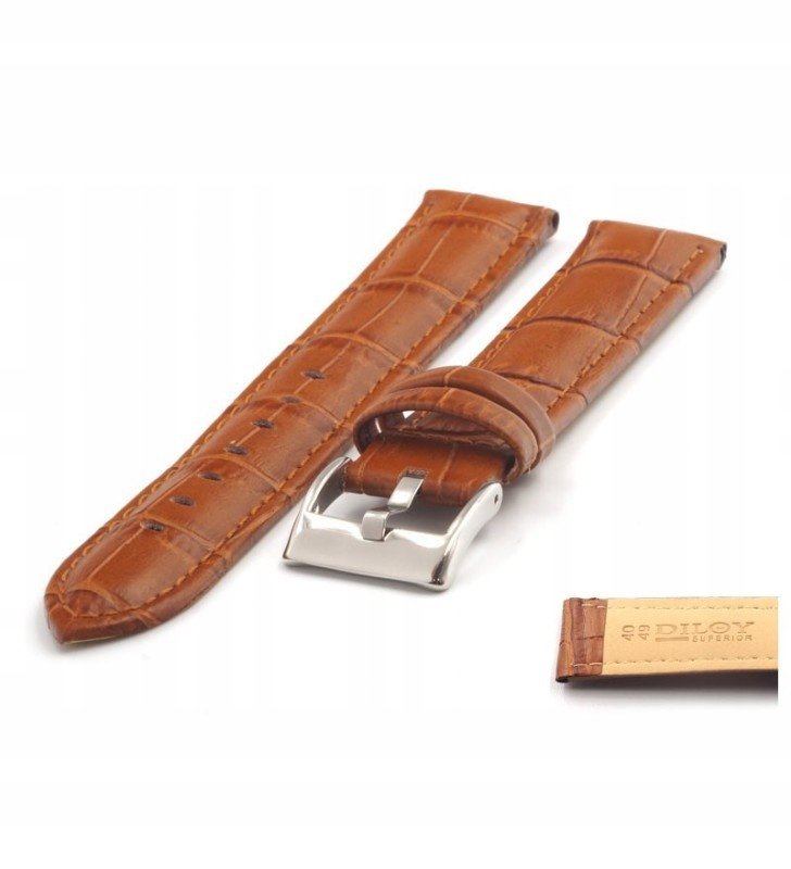 Skórzany pasek do zegarka Diloy 368.03 krokodyl 26 mm