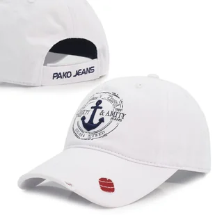 CZAPKA z Daszkiem z KOTWICĄ Solidna Bejsbolówka BIAŁA Pako Jeans - Czapki i chusty sportowe męskie CZAPKA z Daszkiem z KOTWICĄ Solidna Bejsbolówka BIAŁA Pako Jeans - Czapki i chusty sportowe męskie - miniaturka - grafika 1