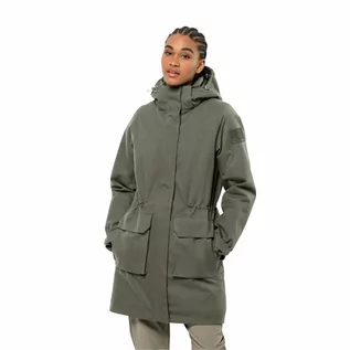 Kurtki damskie - Damska parka Jack Wolfskin FIERCE WIND PARKA W dusty olive - XL - grafika 1