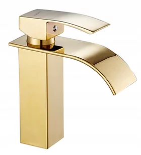 Bateria Umywalkowa Nablatowa Niska L. Gold Lotus - Baterie umywalkowe - miniaturka - grafika 1