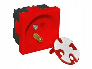 ALANTEC Gniazdo typ E 45x45 z kluczem 2P+Z 1szt PZ01 PZ01 - Kable miedziane - miniaturka - grafika 2