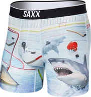 Majtki męskie - SAXX Bokserki męskie sportowe SAXX VOLT Boxer Brief - Hokej - błękitny S - miniaturka - grafika 1