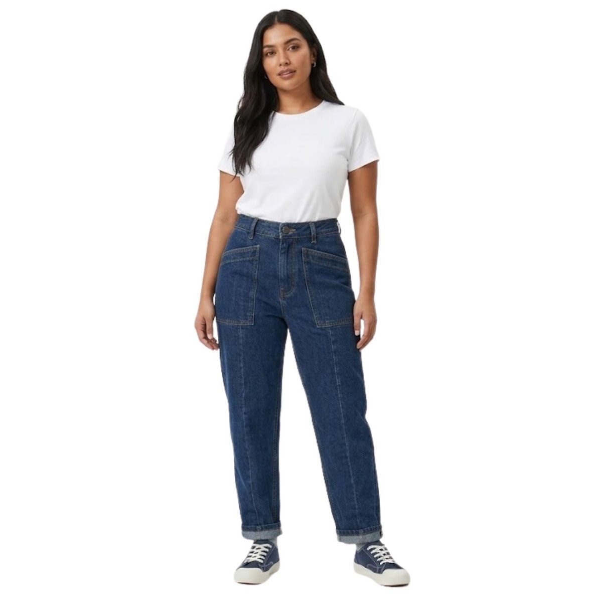 Spodnie damskie Naf Naf Bower jeansowe z wysokim stanem boyfriend-XS