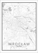 Plakaty - Plakat, Wrocław mapa czarno biała, 50x70 cm - miniaturka - grafika 1