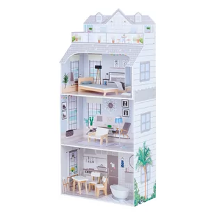 Olivia's Little World Luksusowy Domek dla Lalek Drewniany Domek dla Lalek Fioletowy 4,3ft Z 8 Akcesoriami dla Lalek Meble dla Lalek TD-11683D - Domki dla lalek - miniaturka - grafika 1