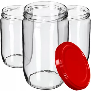 Słoiki Niva 720ml 24 szt. 82mm + wieczka czerwone - Pojemniki kuchenne - miniaturka - grafika 1