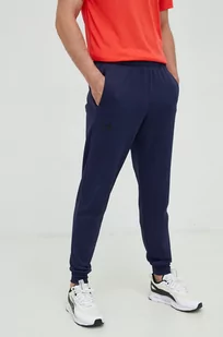 Under Armour spodnie dresowe Armour Fleece męskie kolor granatowy gładkie - Spodnie męskie - miniaturka - grafika 1
