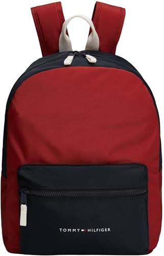 Tommy Hilfiger Unisex TH Essential Colorblock plecak, czerwony, jeden rozmiar, Czerwony, Rozmiar uniwersalny