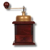 Młynki do kawy - Tradycyjny ręczny młynek drewniany do kawy brązowy - miniaturka - grafika 1