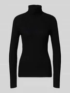 Swetry damskie - Bluzka z długim rękawem o kroju slim fit z mieszanki wiskozy model ‘Dolli’ - miniaturka - grafika 1