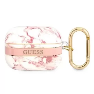 Guess GUAPHCHMAP AirPods Pro cover różowy/pink Marble Strap Collection - Akcesoria do słuchawek - miniaturka - grafika 1
