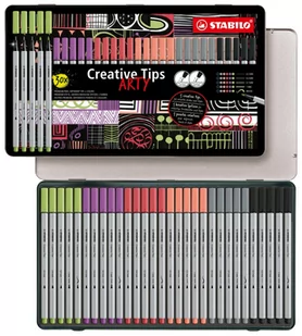 Zestaw STABILO Creative Tips ARTY kolory pastelowe metalowe etui 30 szt. - Cienkopisy - miniaturka - grafika 1
