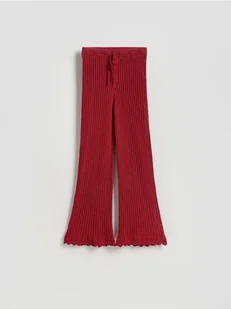 Reserved - Dzianinowe spodnie - intenstywna czerwień - Spodnie damskie - miniaturka - grafika 1