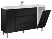 Szafki łazienkowe - Szafka Stojąca Z Umywalką ETH 140 cm DK - Czarny Mat - miniaturka - grafika 1