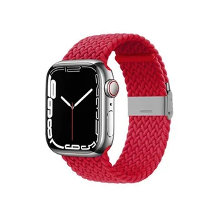 Crong Wave Band – Pleciony pasek do Apple Watch 42/44/45 mm (czerwony) - Akcesoria do smartwatchy - miniaturka - grafika 2