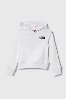 Bluzy dla chłopców - The North Face bluza bawełniana dziecięca B GRAPHIC HOODIE 1 kolor biały z kapturem z nadrukiem - grafika 1