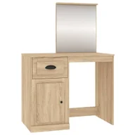 Toaletki - vidaXL Toaletka z lustrem dąb sonoma 90x50x132,5 cm - miniaturka - grafika 1