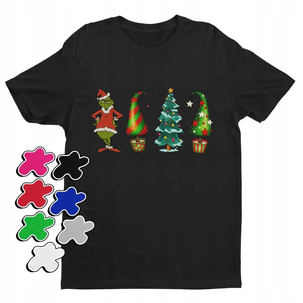 Koszulka T-Shirt Dziecięca Z Nadrukiem Grinch Święta Prezent -L 146-152