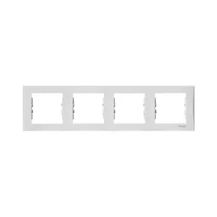 Schneider Electric Ramka poczwórna SEDNA biały - Wyłączniki światła i elektryczne - miniaturka - grafika 1
