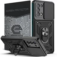 Etui i futerały do telefonów - Etui Exoguard Camshield + Szkło - Oppo Reno 5 4G/5G - Pancerne Case Obudowa Futerał Ring - miniaturka - grafika 1