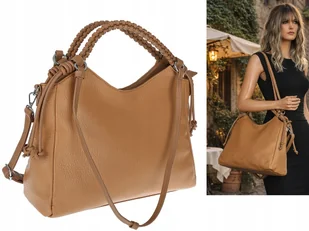 Torebka Damska Shopper na Ramię pojemna listonoszka Maria C. MC599 brązowa - Torebki damskie Torebka Damska Shopper na Ramię pojemna listonoszka Maria C. MC599 brązowa - Torebki damskie - miniaturka - grafika 1