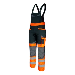 LAHTI PRO LAHTI PRO Spodnie ogrodniczki robocze ostrzegawczeSlim Fit roz S L4061101 LPL4061101 - Odzież robocza - miniaturka - grafika 1