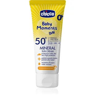 Chicco Baby Moments Sun Mineral krem do opalania dla dzieci SPF 50+ 0 m+ 75 ml - Kosmetyki kąpielowe dla dzieci Chicco Baby Moments Sun Mineral krem do opalania dla dzieci SPF 50+ 0 m+ 75 ml - Kosmetyki kąpielowe dla dzieci - miniaturka - grafika 1