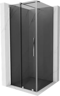 Mexen Velar kabina prysznicowa rozsuwana 100x100 cm, grafit, chrom - 871-100-100-41-01 - Kabiny prysznicowe - miniaturka - grafika 1