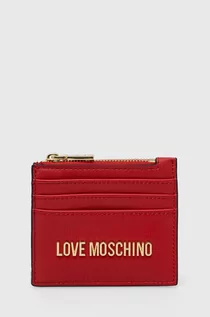 Portfele - Love Moschino etui na karty kolor czerwony - grafika 1