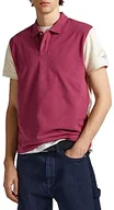 Koszulki męskie - Pepe Jeans Męska koszulka polo Longford, Czerwony (rozgnieciona jagoda), XL - miniaturka - grafika 1