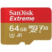 Karty pamięci - SanDisk MicroSDXC Extreme V30 A1 64GB Class 10 (SDSQXAF-064G-GN6AA) - miniaturka - grafika 1