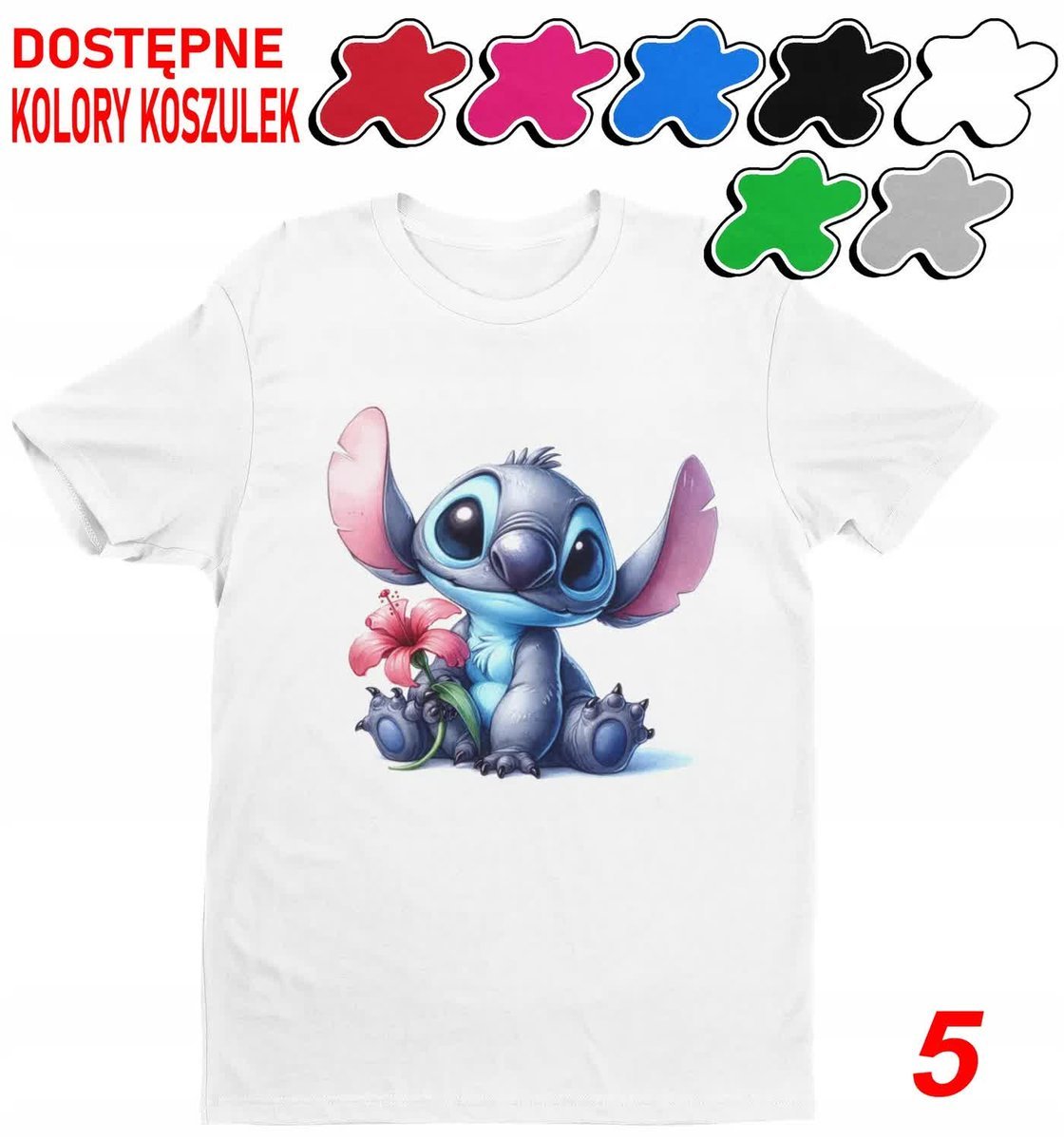 Koszulka Dziecięca Z Nadrukiem Stitch Stich Angel Dużo Wzorów -M 134-140