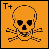 Systemy ekspozycyjne i znaki informacyjne - LA002 SUBSTANCJA BARDZO TOKSYCZNA, PN - PŁYTA PCV 1MM; (100X100MM) - miniaturka - grafika 1