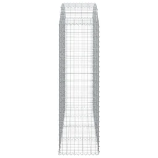 vidaXL Łukowaty kosz gabionowy 200x50x160/180 cm, galwanizowane żelazo - Ogrodzenia - miniaturka - grafika 5